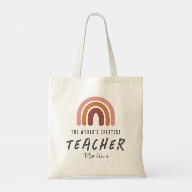 Best Teacher Ever Gift Tote Bag (Back)