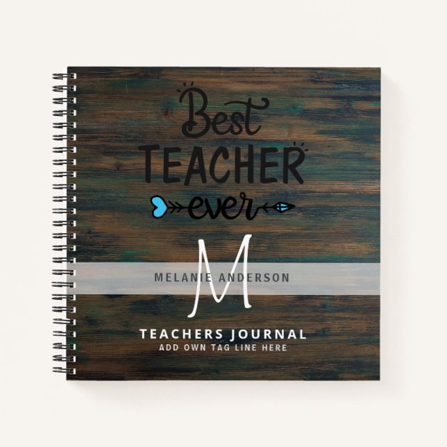 BEST TEACHER EVER Monogram Journal Thank You (Front)
