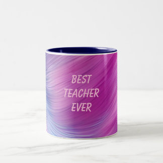 Best Teacher Ever Pastel Swirl Two-Tone Coffee Mug