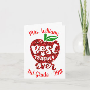 Best Teacher Ever Personalized Apple Note Cards