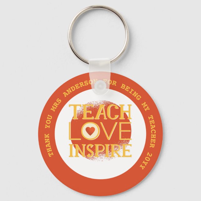 BEST TEACHER EVER Personalized Gifts Under $4 Keychain (Front)