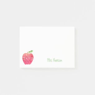 Best Teacher Ever Personalized School Apple Post-it Notes