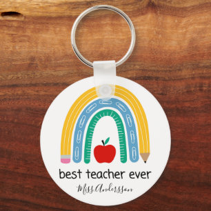 Best Teacher Ever Personalized Teacher Gift, Keychain