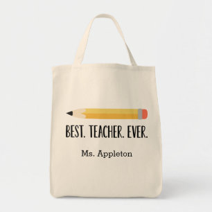 Best Teacher Ever   Personalized Tote Bag Gift