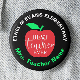 Best Teacher Ever Pin Buttons