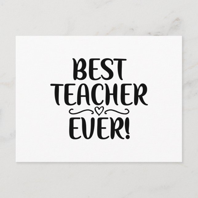 Best Teacher Ever Postcard (Front)