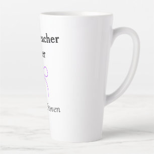Best Teacher ever purple bow name appreciation gif Latte Mug