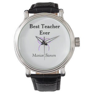 Best Teacher ever purple bow name appreciation gif Watch