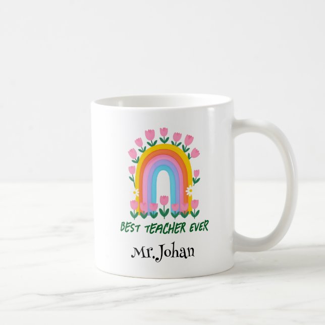 Best Teacher Ever Rainbow Mug (Right)