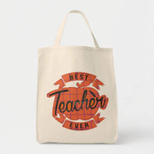 Best teacher ever retro vintage tote bag