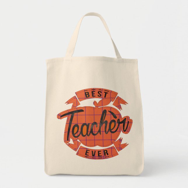 Best teacher ever retro vintage  tote bag (Front)