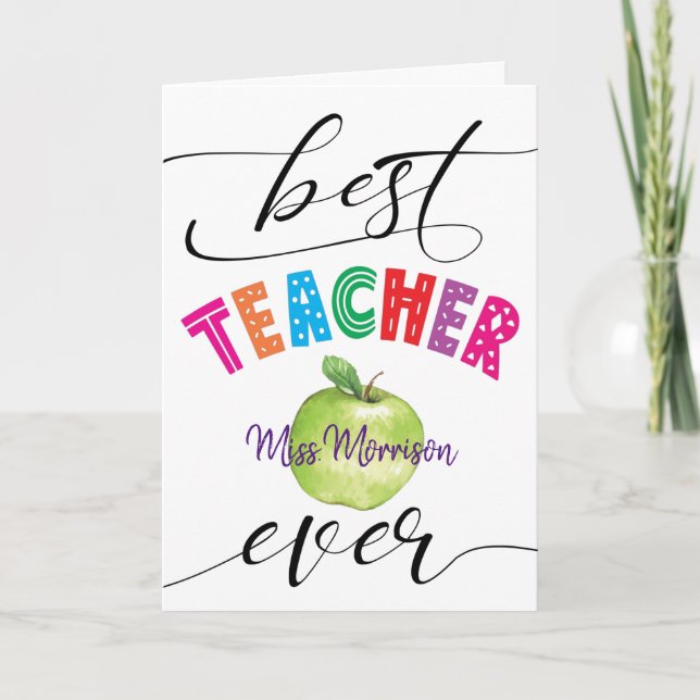 Best Teacher Ever Thank You Card (Front)