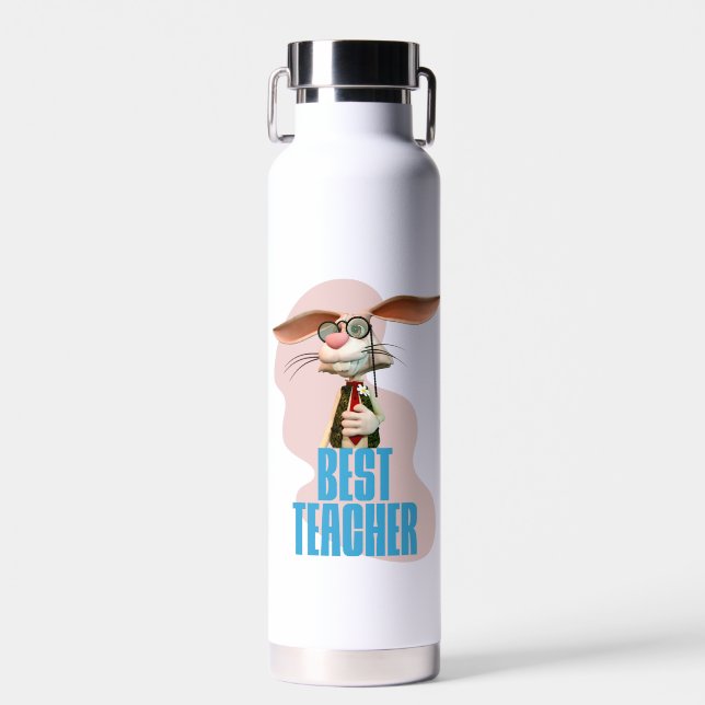 Best Teacher Funny Rabbit Classroom Humour Water Bottle (Front)