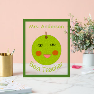 Best Teacher Happy Apple Custom Acrylic Sign