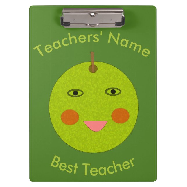 Best Teacher Happy Apple Custom Clipboard (Front)