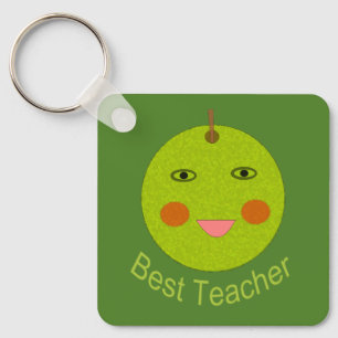 Best Teacher Happy Apple Custom Keychain
