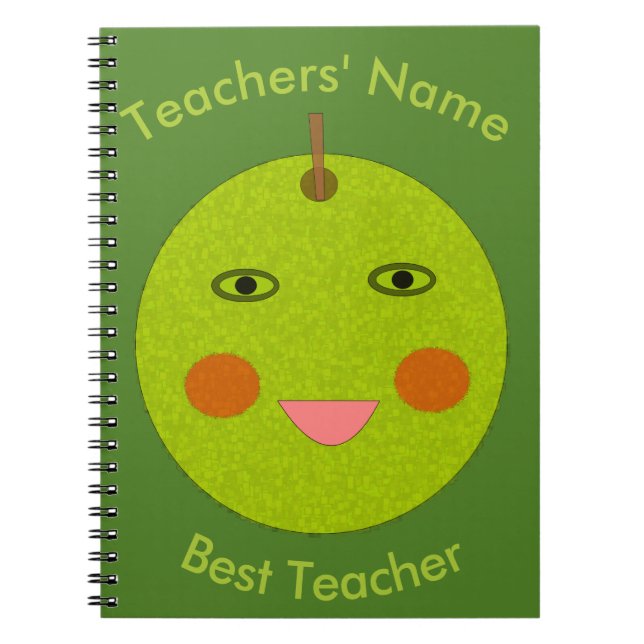 Best Teacher Happy Apple Custom Notebook (Front)