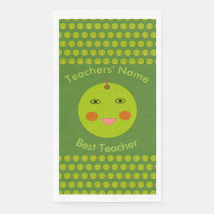 Best Teacher Happy Apple Custom Paper Napkins