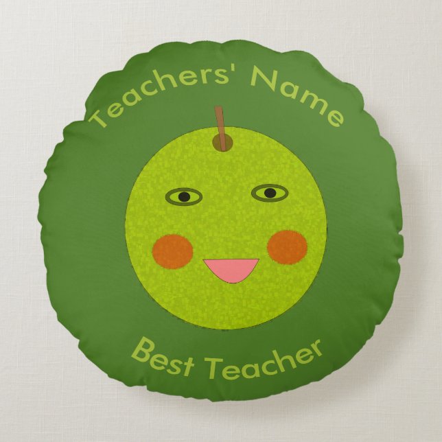 Best Teacher Happy Apple Custom Pillow (Front)