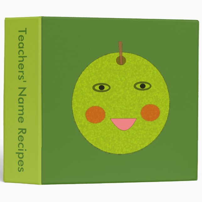 Best Teacher Happy Apple Custom Recipe Binder (Front/Spine)