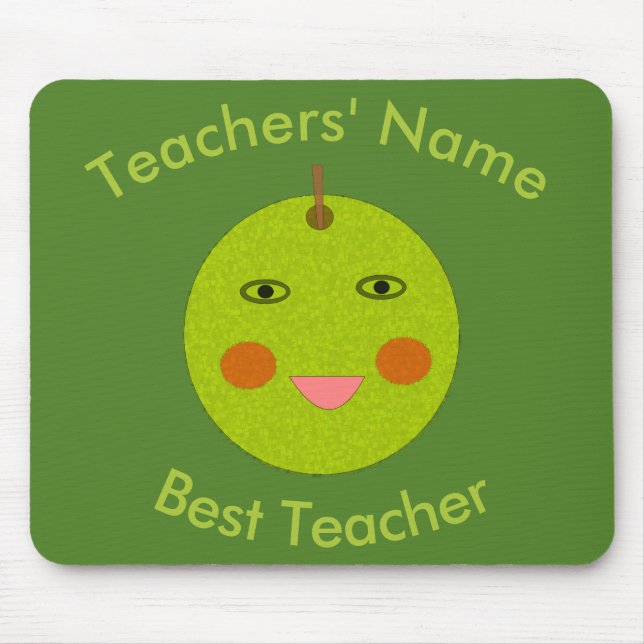 Best Teacher Happy Apple Mousepad (Front)