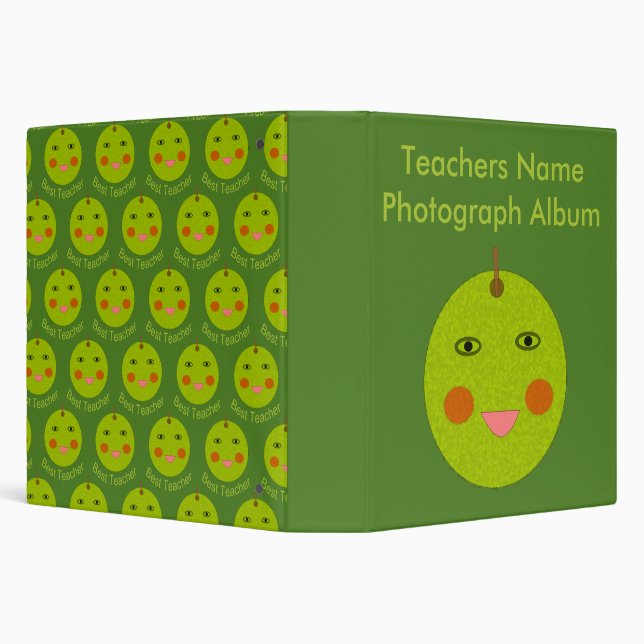 Best Teacher Happy Apple Photograph Album Binder (Background)