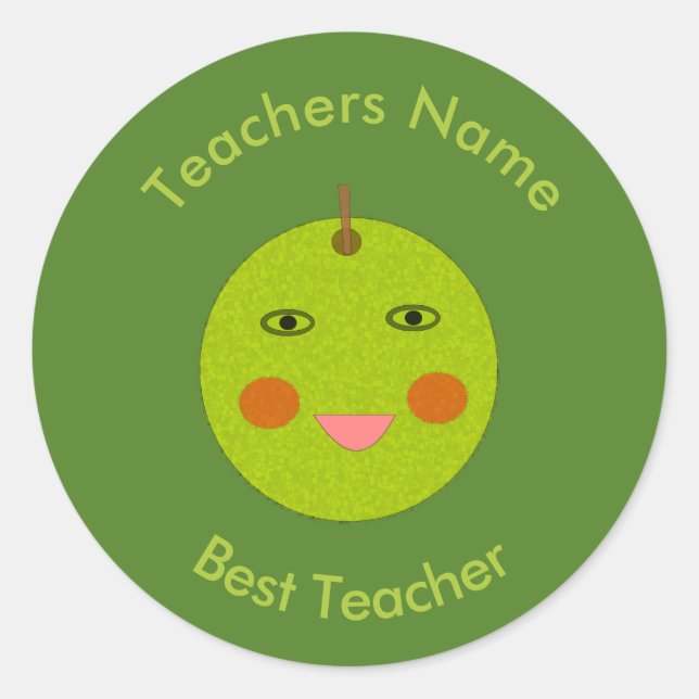 Best Teacher Happy Apple Stickers (Front)