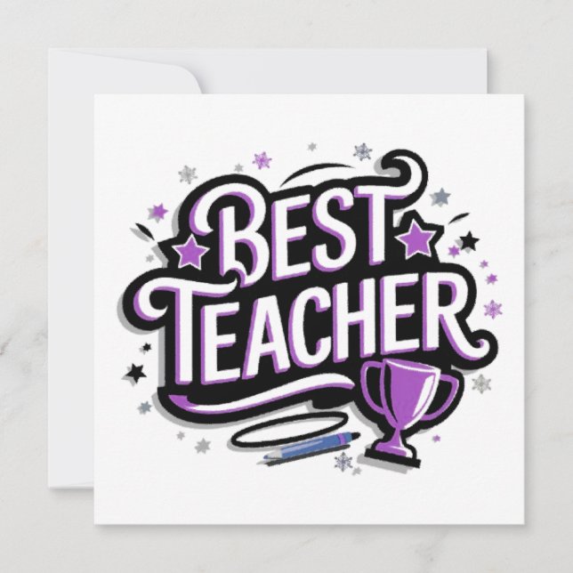 Best Teacher  Holiday Card (Front)