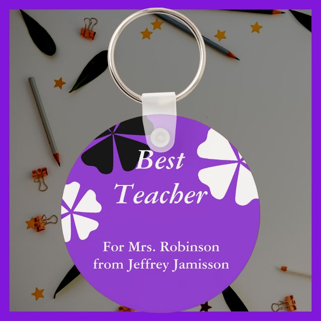 Best Teacher Keychain (Key Chain), Purple (Creator Uploaded)