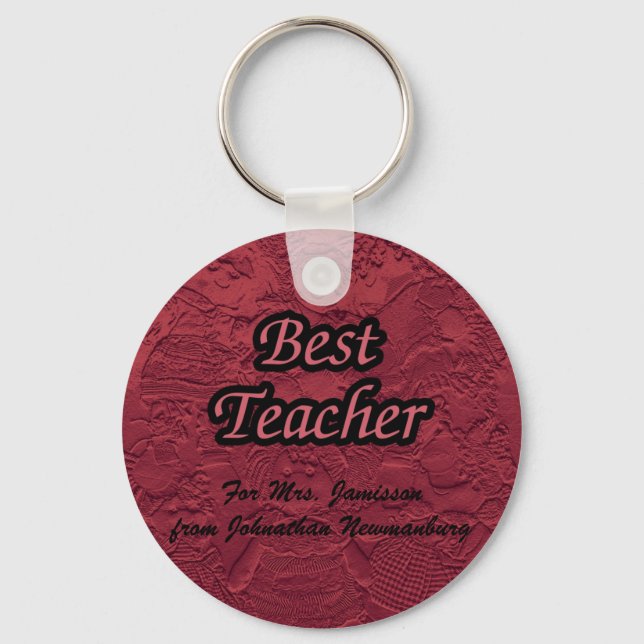Best Teacher Keychain (Key Chain) Red Dolls (Front)