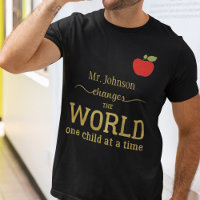 Best teacher name gold typography quote apple