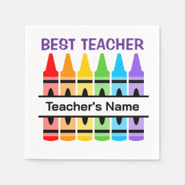 Best Teacher Napkin, Personalized School Gift Napkin