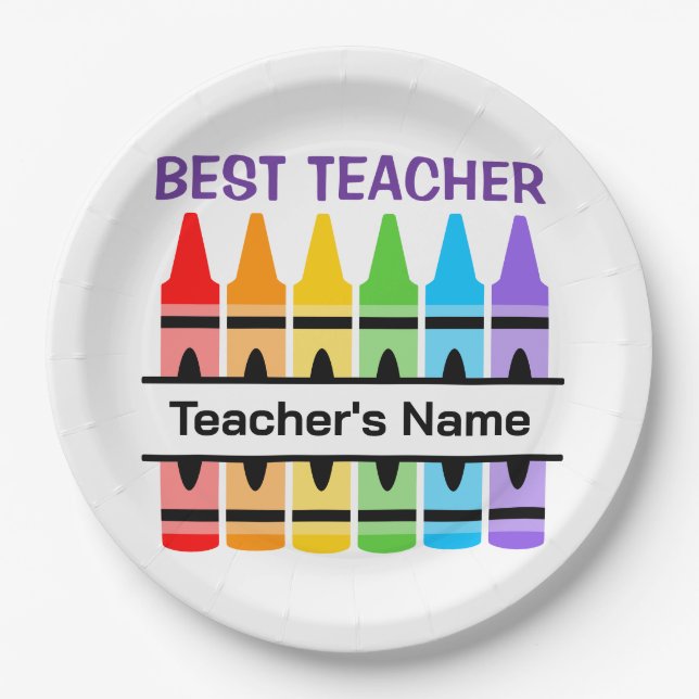 Best Teacher Napkin, Personalized School Gift Paper Plate (Front)