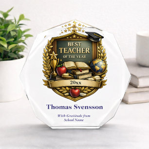 Best Teacher of the Year Award Personalized Photo Block