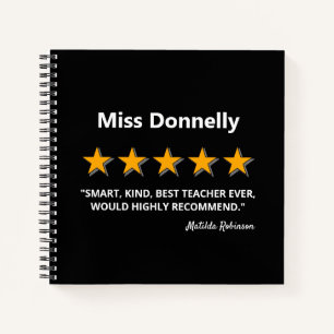 Best Teacher School End of Year Gift Notebook