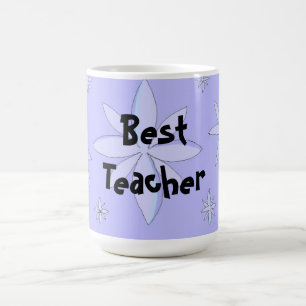 Best Teacher Snowflake Design Coffee Mug