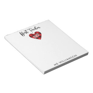 Best Teacher Teacher Appreciation Personalized Notepad