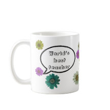 Best Teacher with Fun Botanical Floral Design