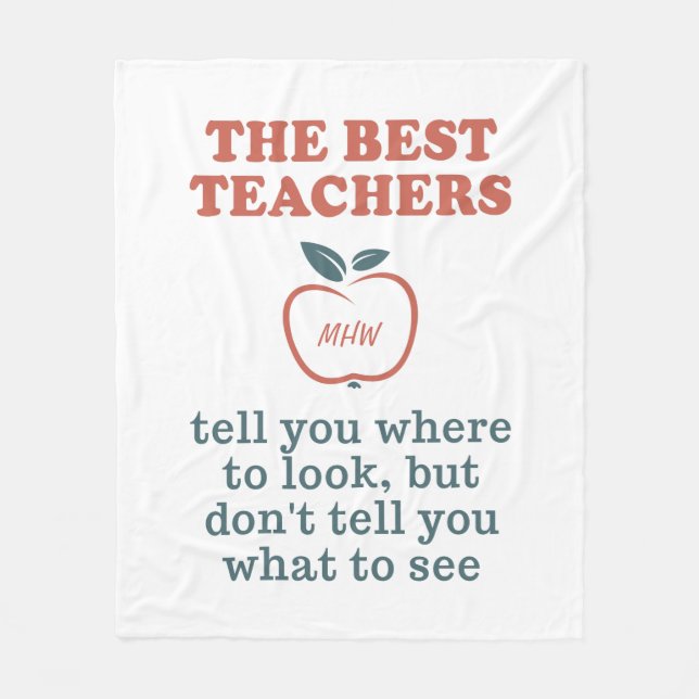 BEST TEACHERS custom monogram fleece blankets (Front)