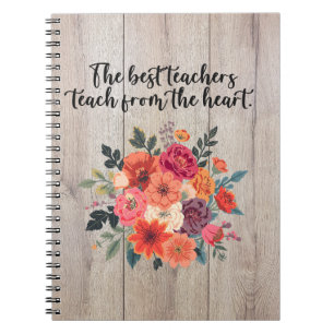 Best Teachers Teach From The Heart Design Notebook