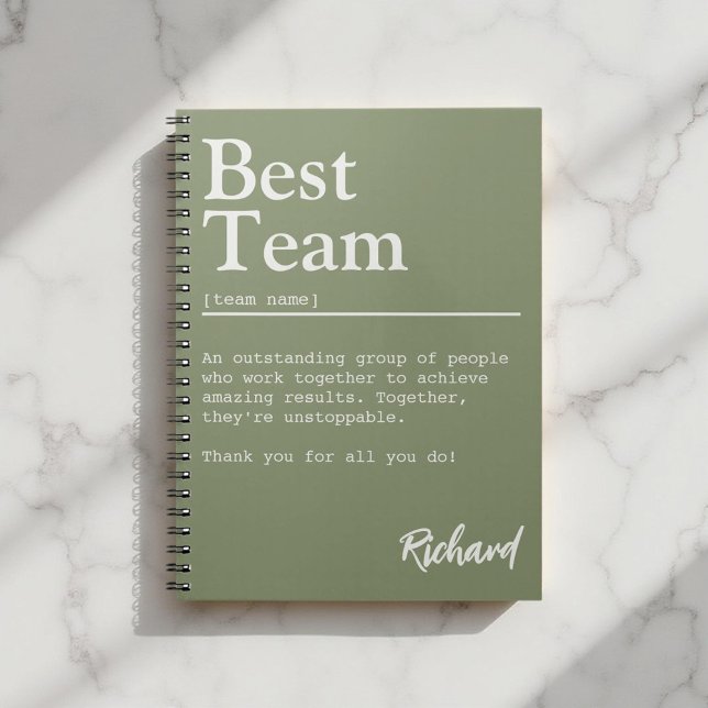 Best Team Definition Custom Employee Recognition Notebook (Creator Uploaded)