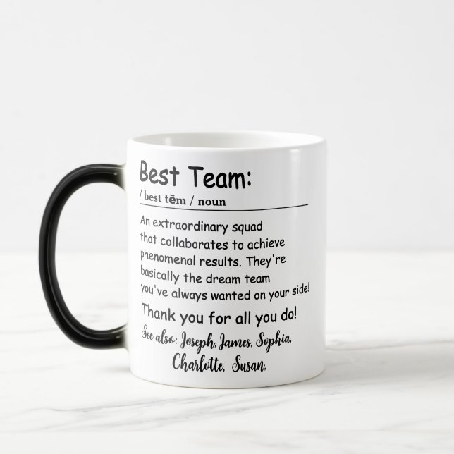 Best Team Definition employee appreciation Custom Magic Mug (Left)