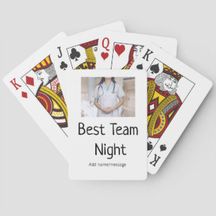Best team night add photo name text medical doctor playing cards