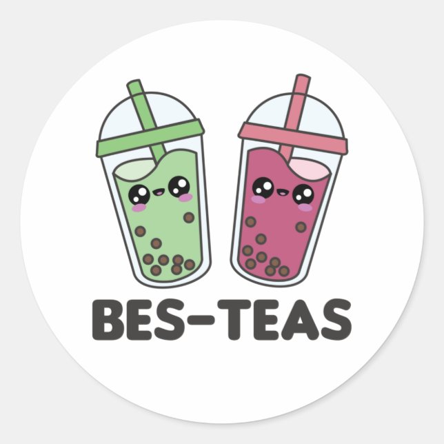 Best-Teas - Bubble Tea Kawaii Boba Tea Love Classi Classic Round Sticker (Front)