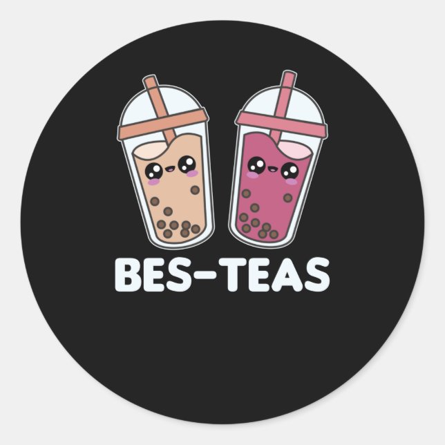 Best-Teas - Bubble Tea Kawaii Boba Tea Love Classic Round Sticker (Front)