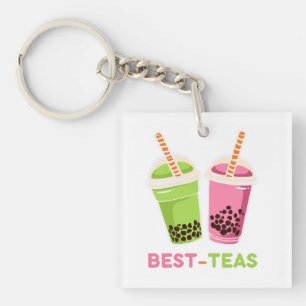 Best teas kawaii boba bubble pearl tea pink green keychain