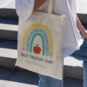 Best Techer Ever Personalized Teacher Gift Tote Bag