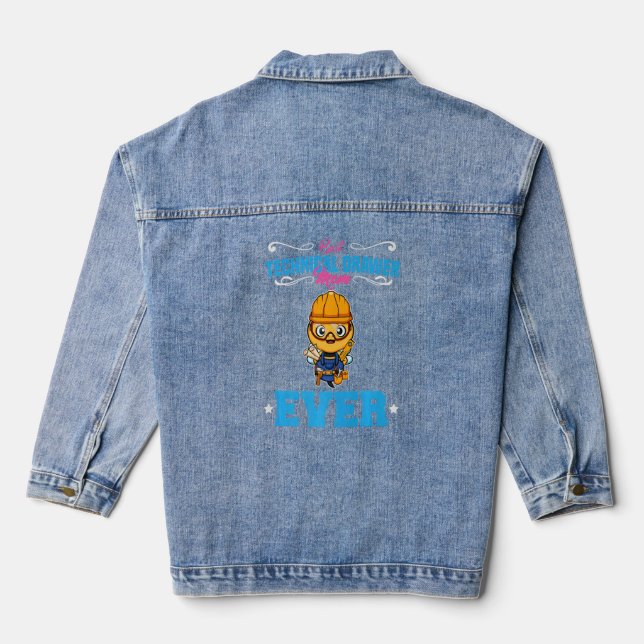 Best Technical Drawer Mom Ever Funny Archtect Gift Denim Jacket (Back)