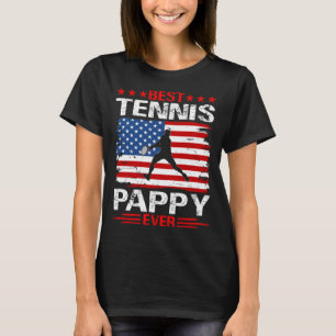 Best Tennis PAPPY Ever USA Flag T-Shirt