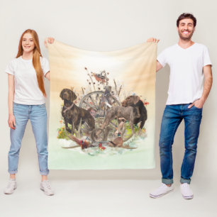 Best Times of Day to Hunt , GSP  Fleece Blanket